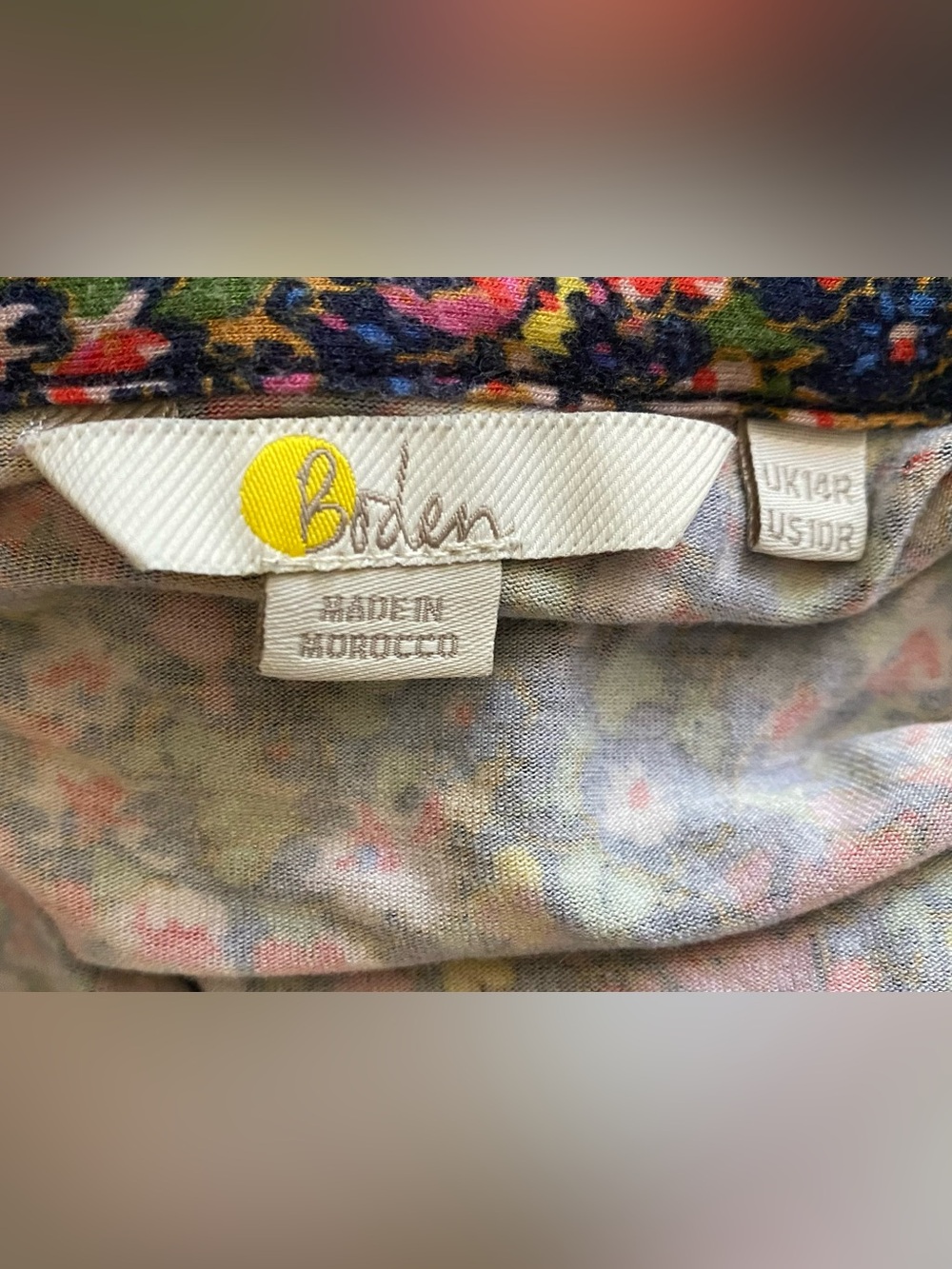 Boden Ecovero Floral Midi Dress Button Front Belted V Neck Jersey 10R - Picture 8 of 13